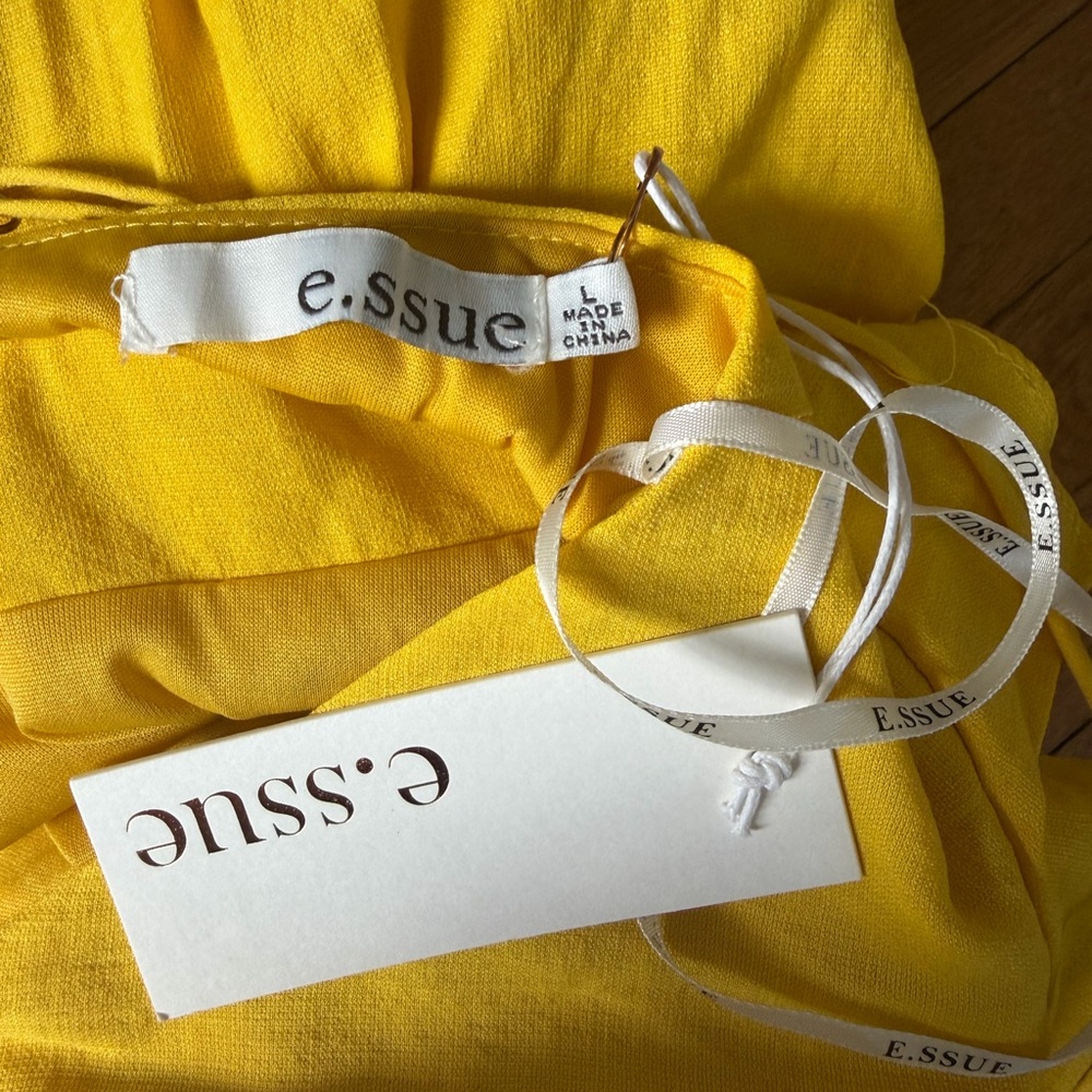 Yellow Ruffle Tie-Front Dress - Picture 3 of 4